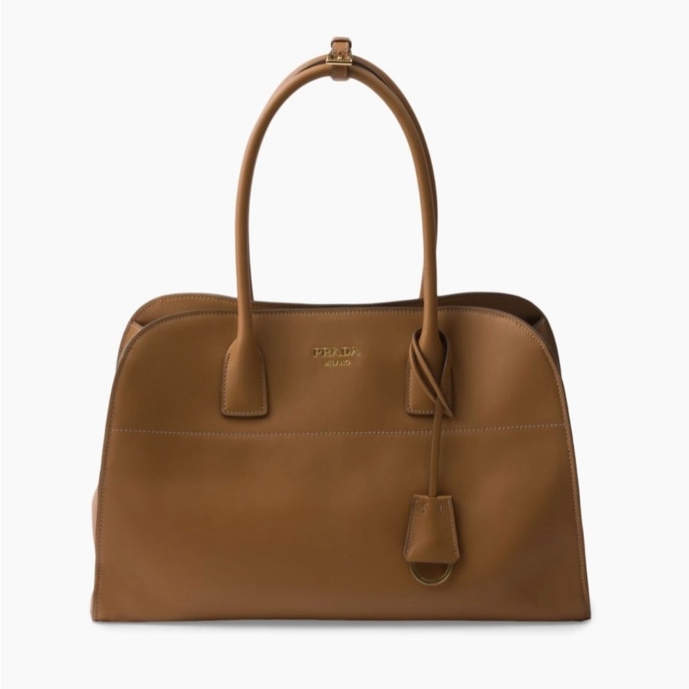 Prada Tan Brown Leather Tote Women's Bag